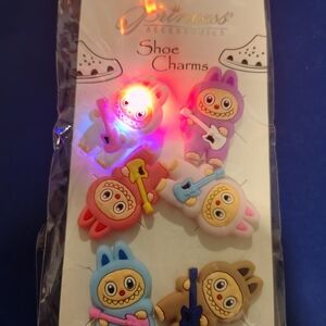 Cute Labubu Inspired Shoe Charms Set With Light